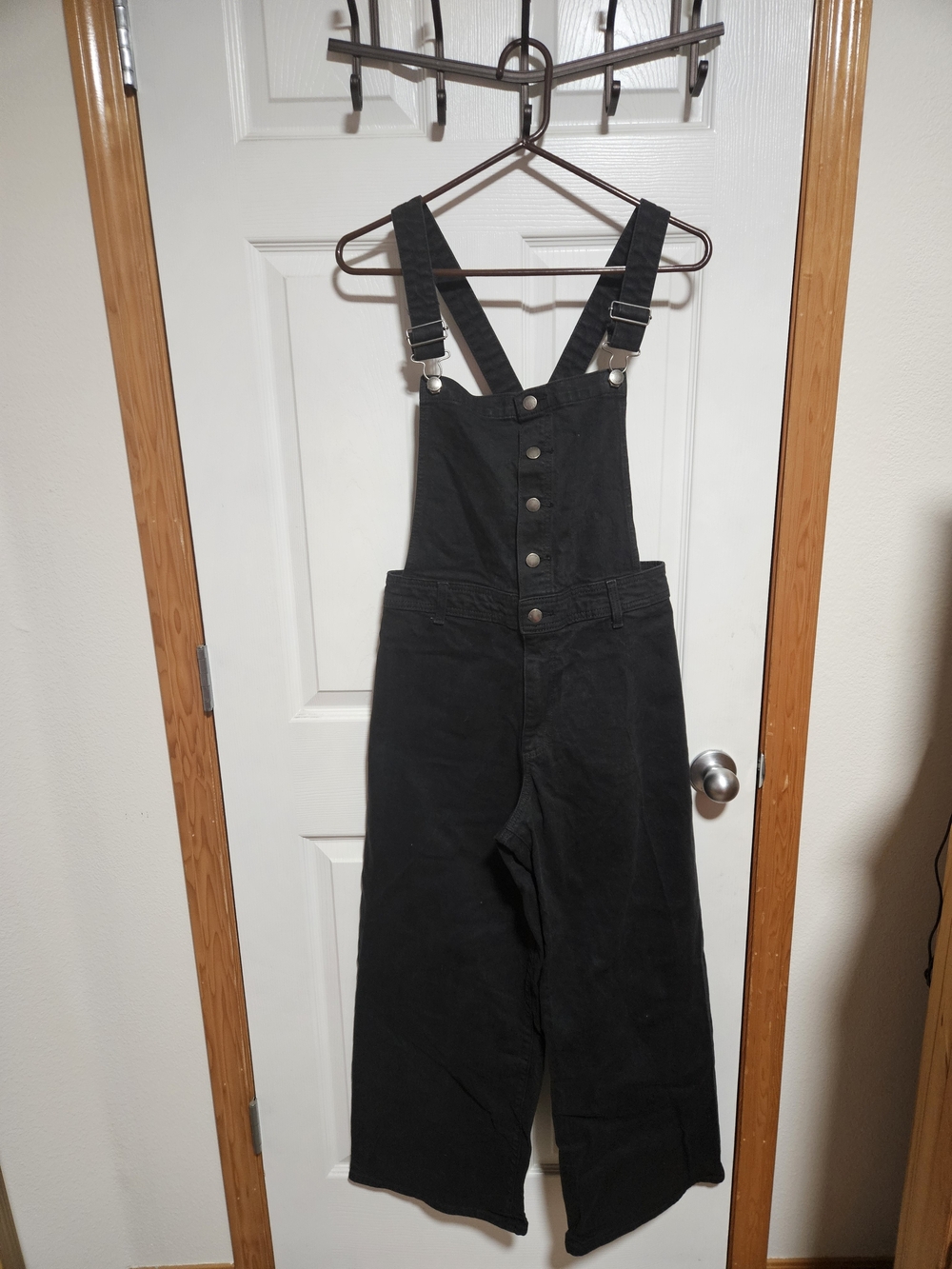 Universal Thread Black Wide-Leg Denim Overalls